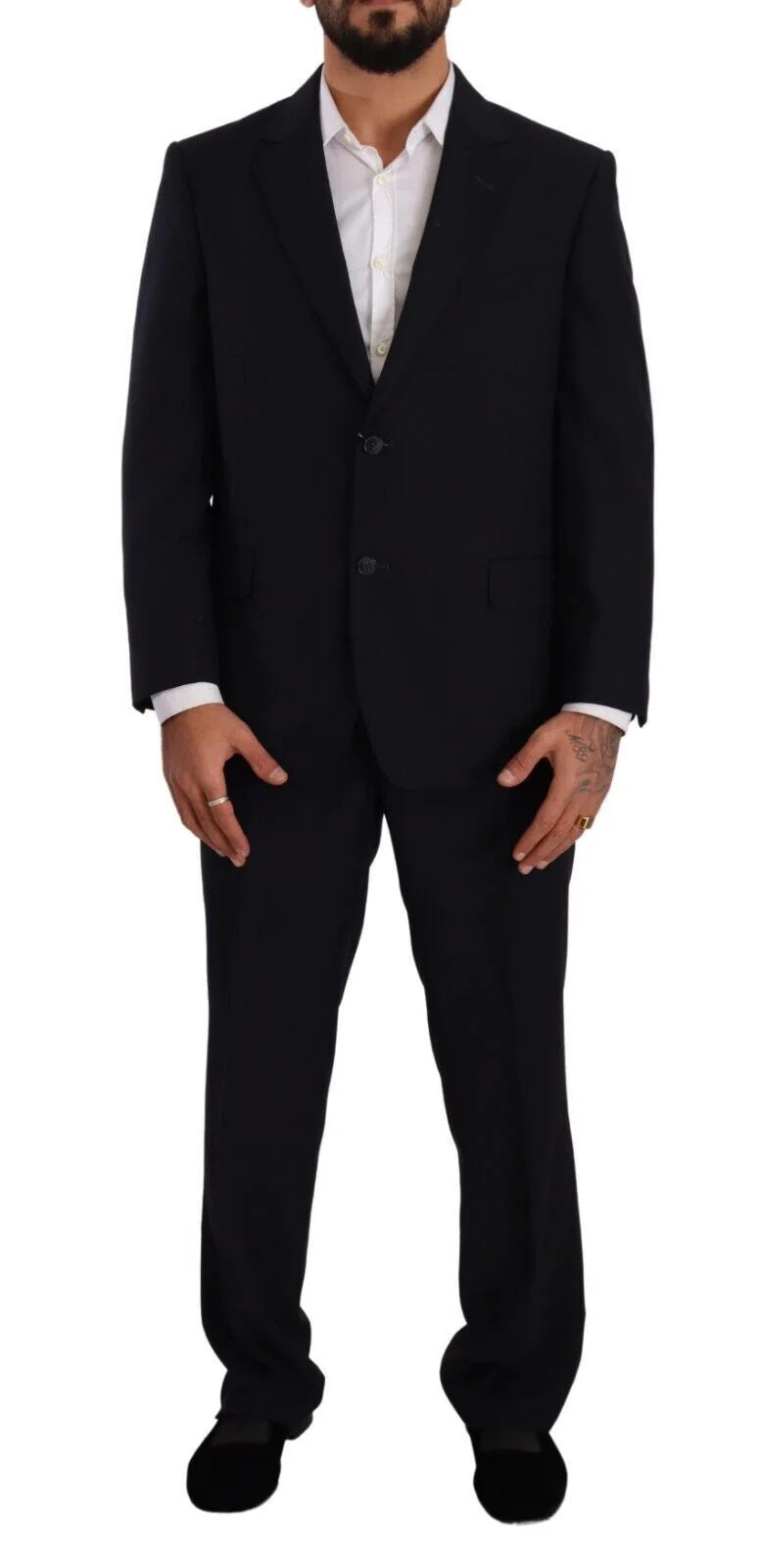Domenico Tagliente Blue Polyester Single Breasted Formal Suit - IT51 | L - Suits