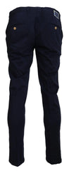 Domenico Tagliente Dark Blue Cotton Skinny Men Pants - Chinos
