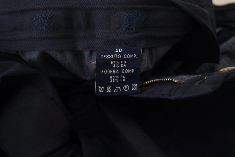 Domenico Tagliente Dark Blue Cotton Skinny Men Pants - Chinos