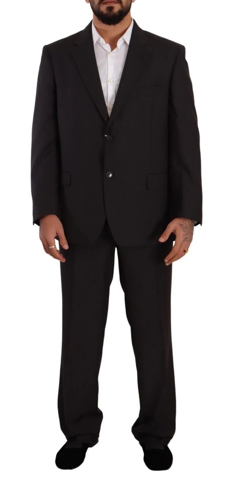 Domenico Tagliente Gray Polyester Single Breasted Formal Suit - IT53 | XL - Suits