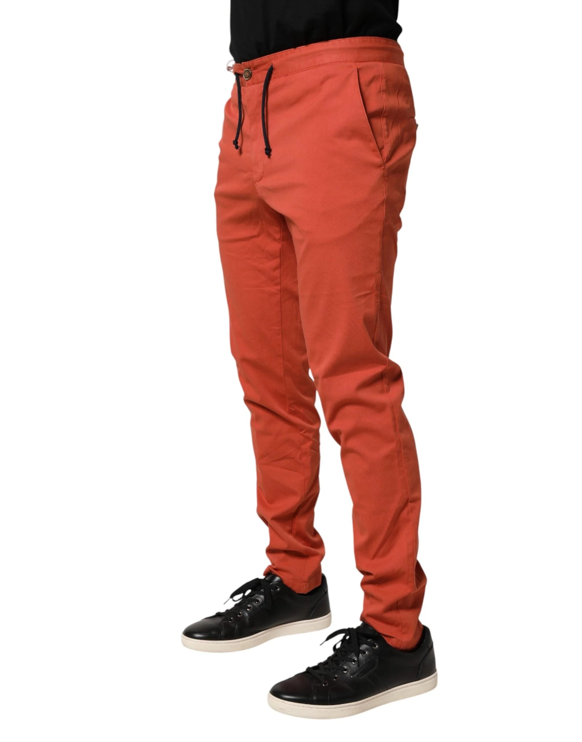 Domenico Tagliente Orange Skinny Fit Men Chino Trouser Pants - IT50 | L