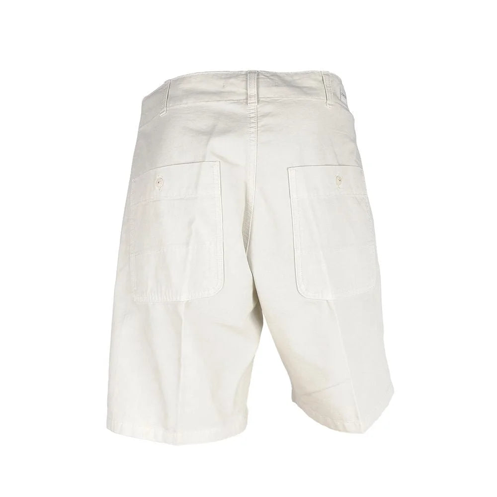 Don The Fuller White Cotton Men’s Bermuda Shorts - Bermudas