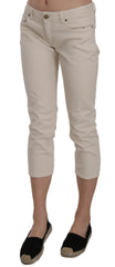 Dondup Beige Cotton Stretch Low Waist Skinny Cropped Capri Jeans - W29 - Jeans