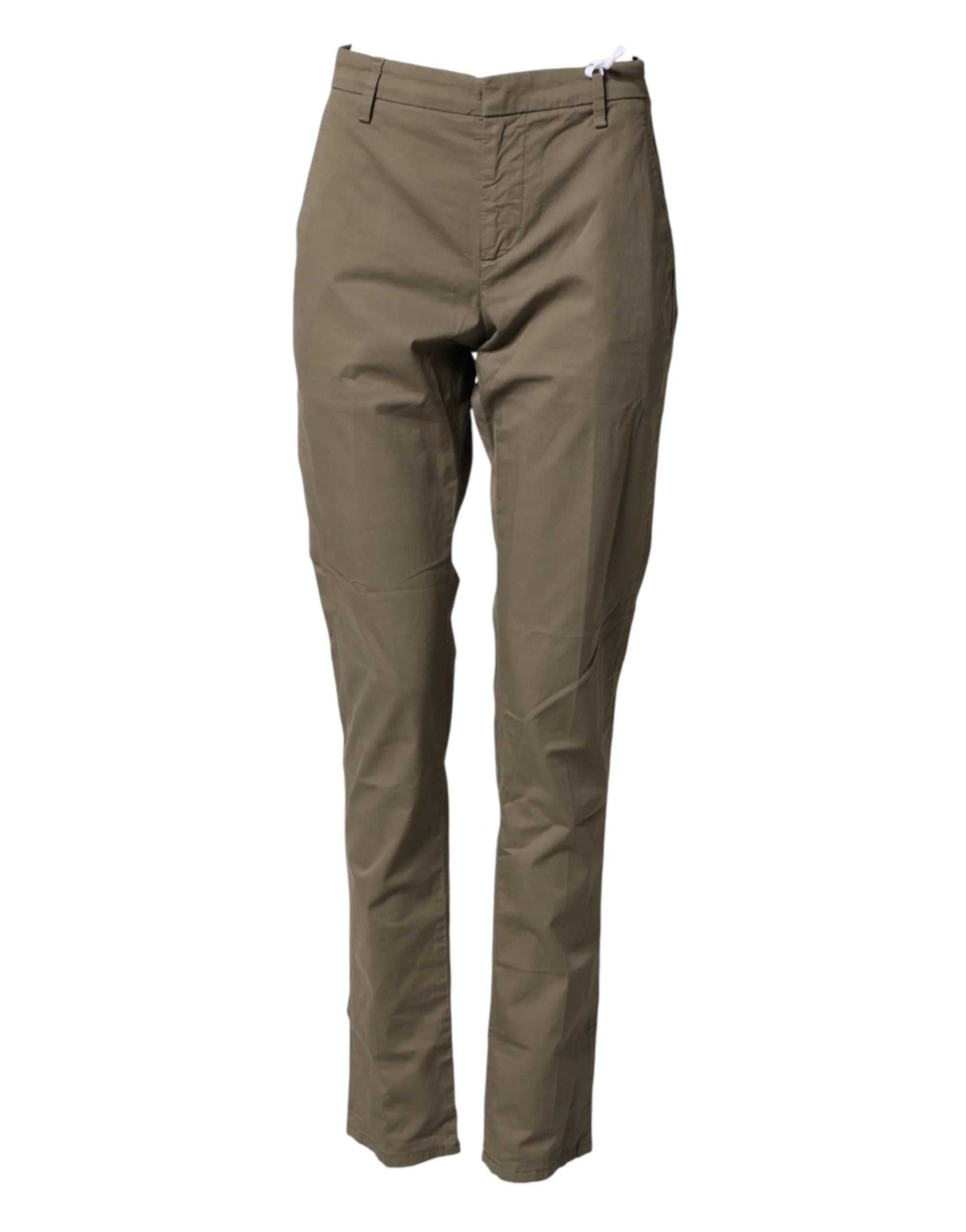 Dondup Beige Cotton Stretch Straight Chino Men Trouser Pants - W32