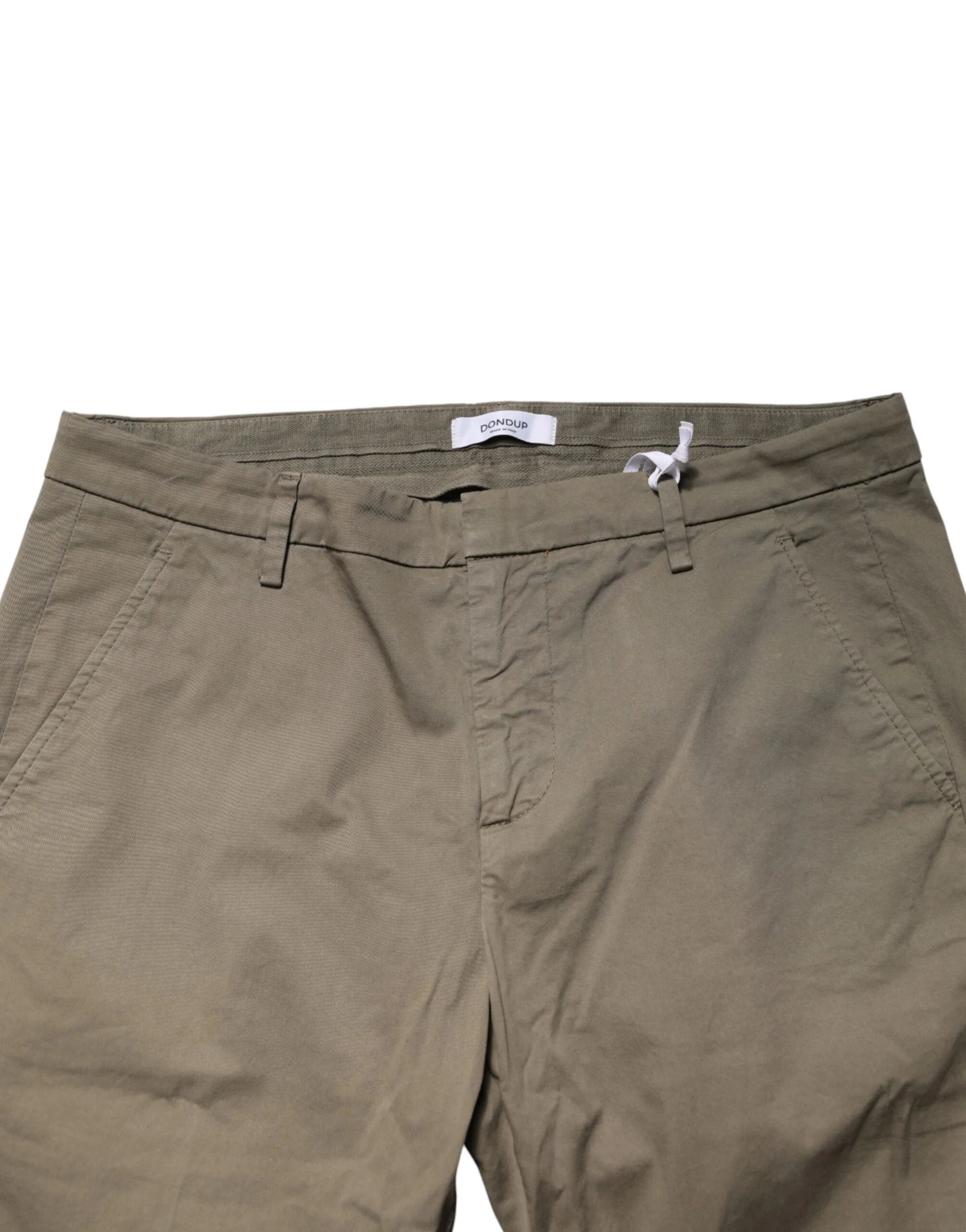 Dondup Beige Cotton Stretch Straight Chino Men Trouser Pants - W32