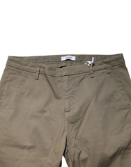 Dondup Beige Cotton Stretch Straight Chino Men Trouser Pants - W32