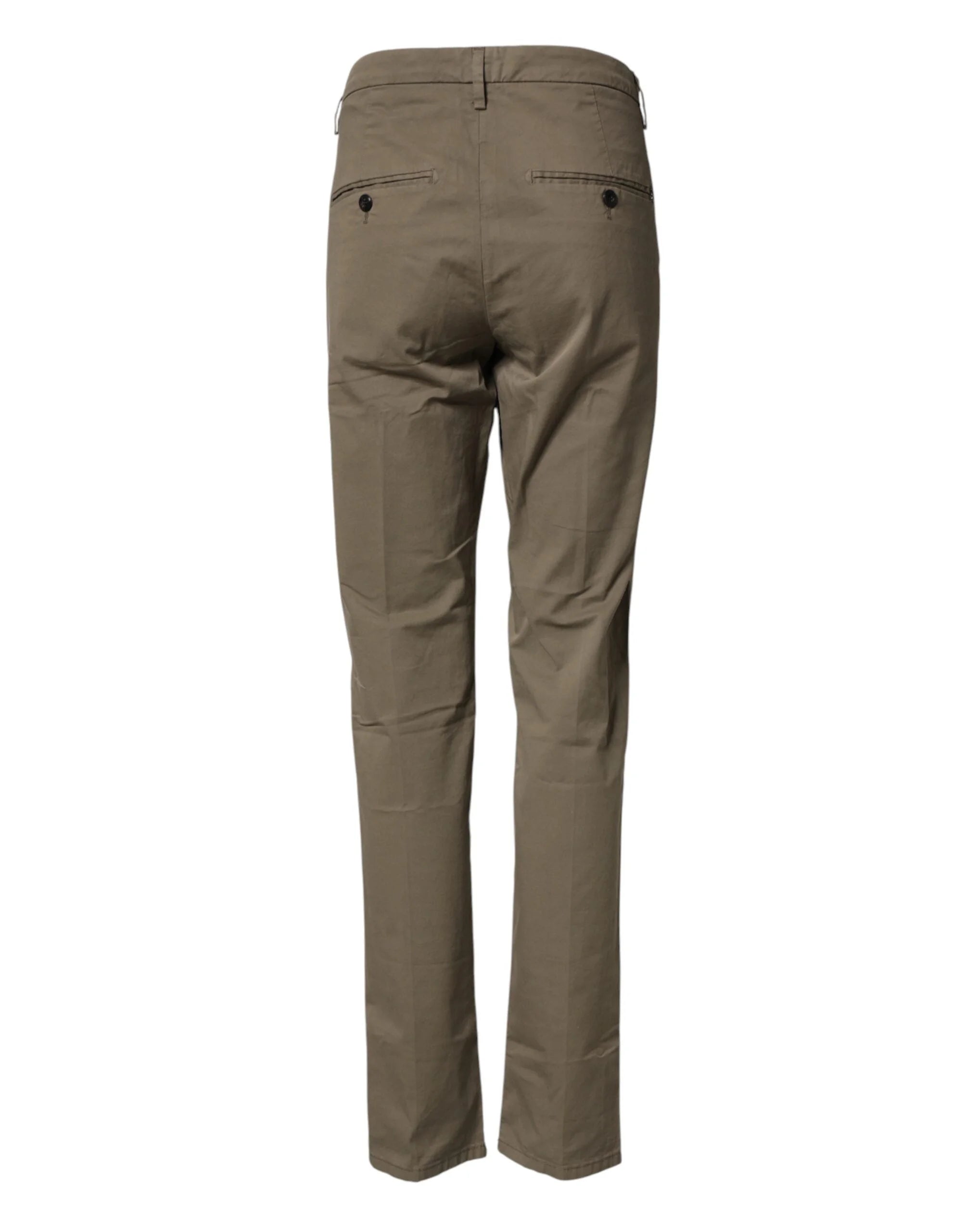Dondup Beige Cotton Stretch Straight Chino Men Trouser Pants - W32