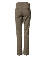 Dondup Beige Cotton Stretch Straight Chino Men Trouser Pants - W32
