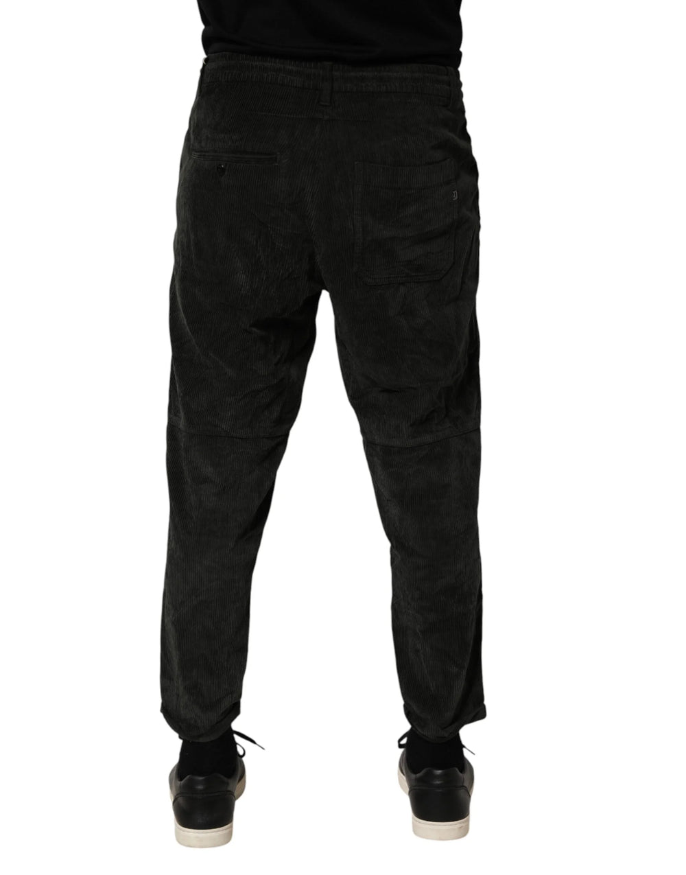 Dondup Black Mid Waist Cropped Corduroy Men Trouser Pants - W38 - Trousers