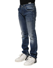 Dondup Blue Washed Skinny Fit Casual Men Denim Jeans - W30