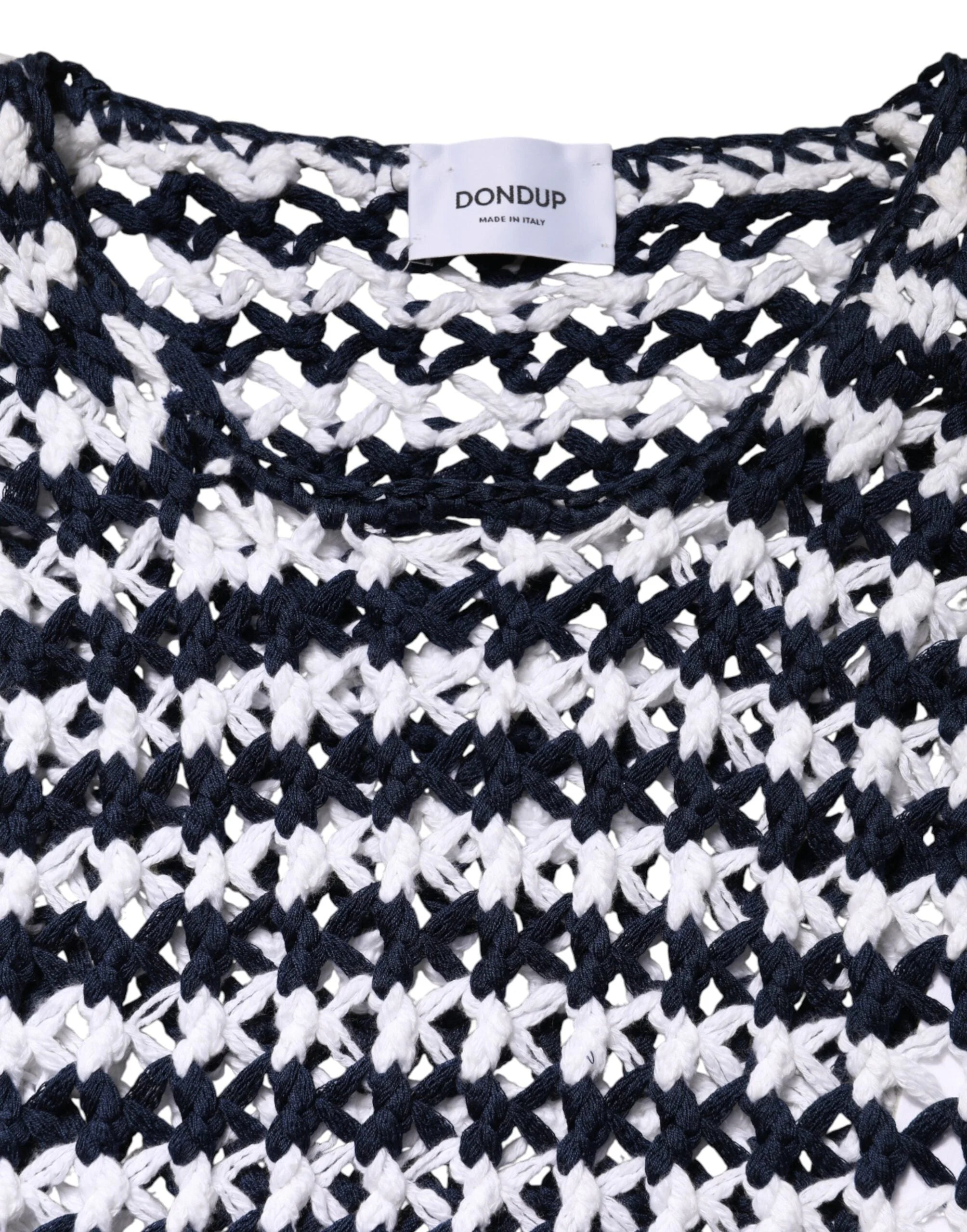 Dondup White Black Knitted Round Neck Sleeveless Tank Top - IT44 | L