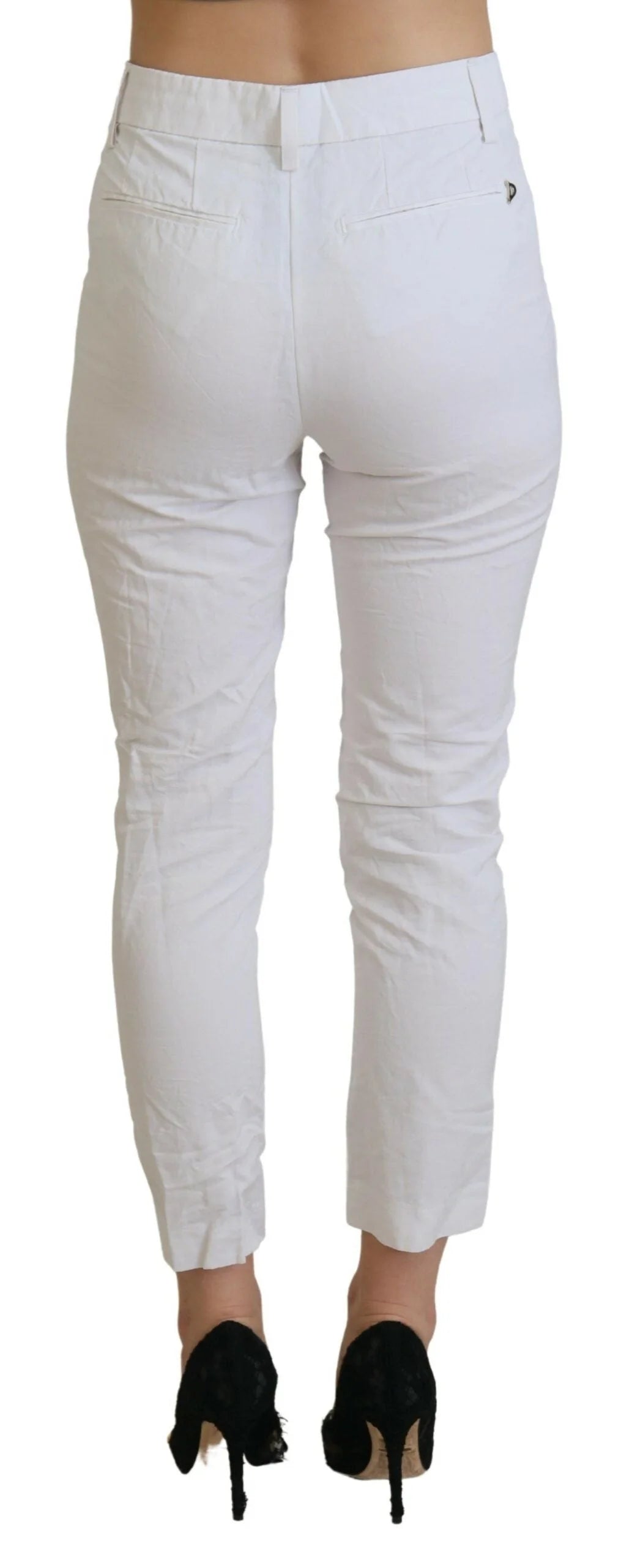 Dondup White High Waist Tapered Women Pants - IT38 | XS - Trousers