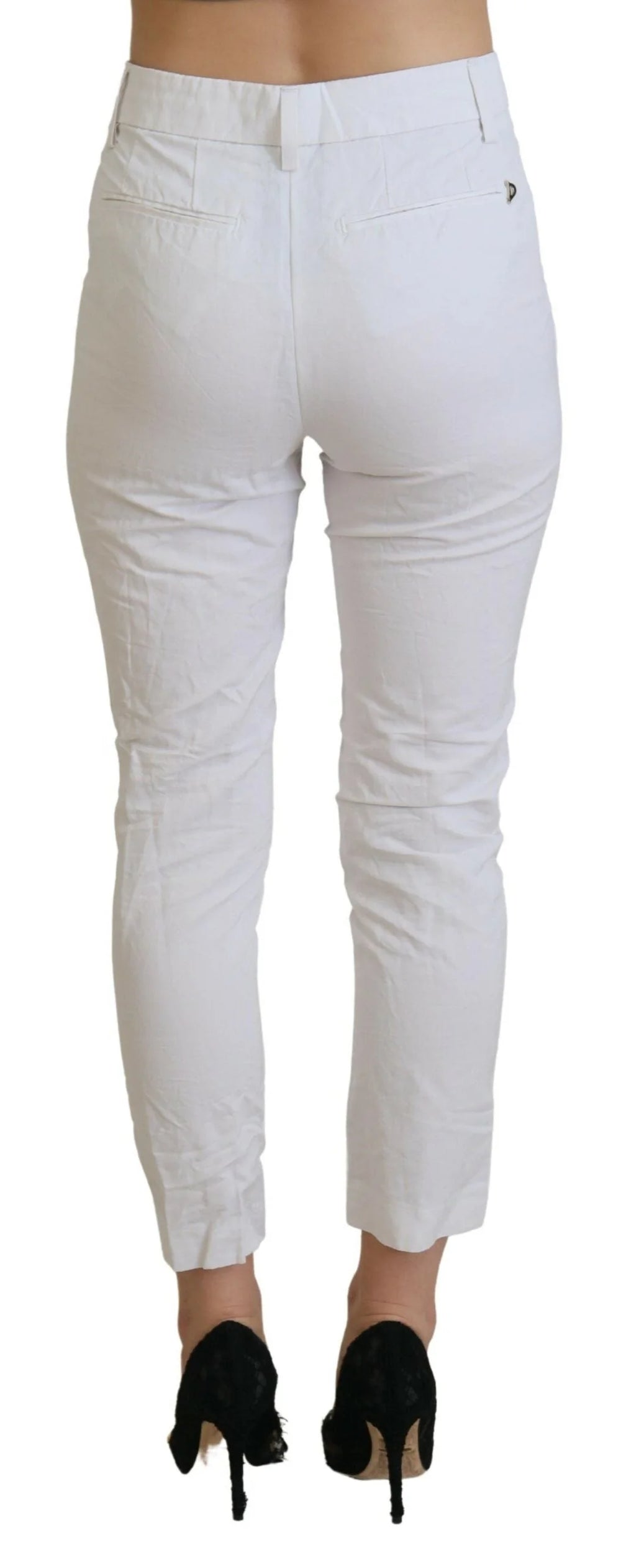 Dondup White High Waist Tapered Women Pants - IT38 | XS - Trousers