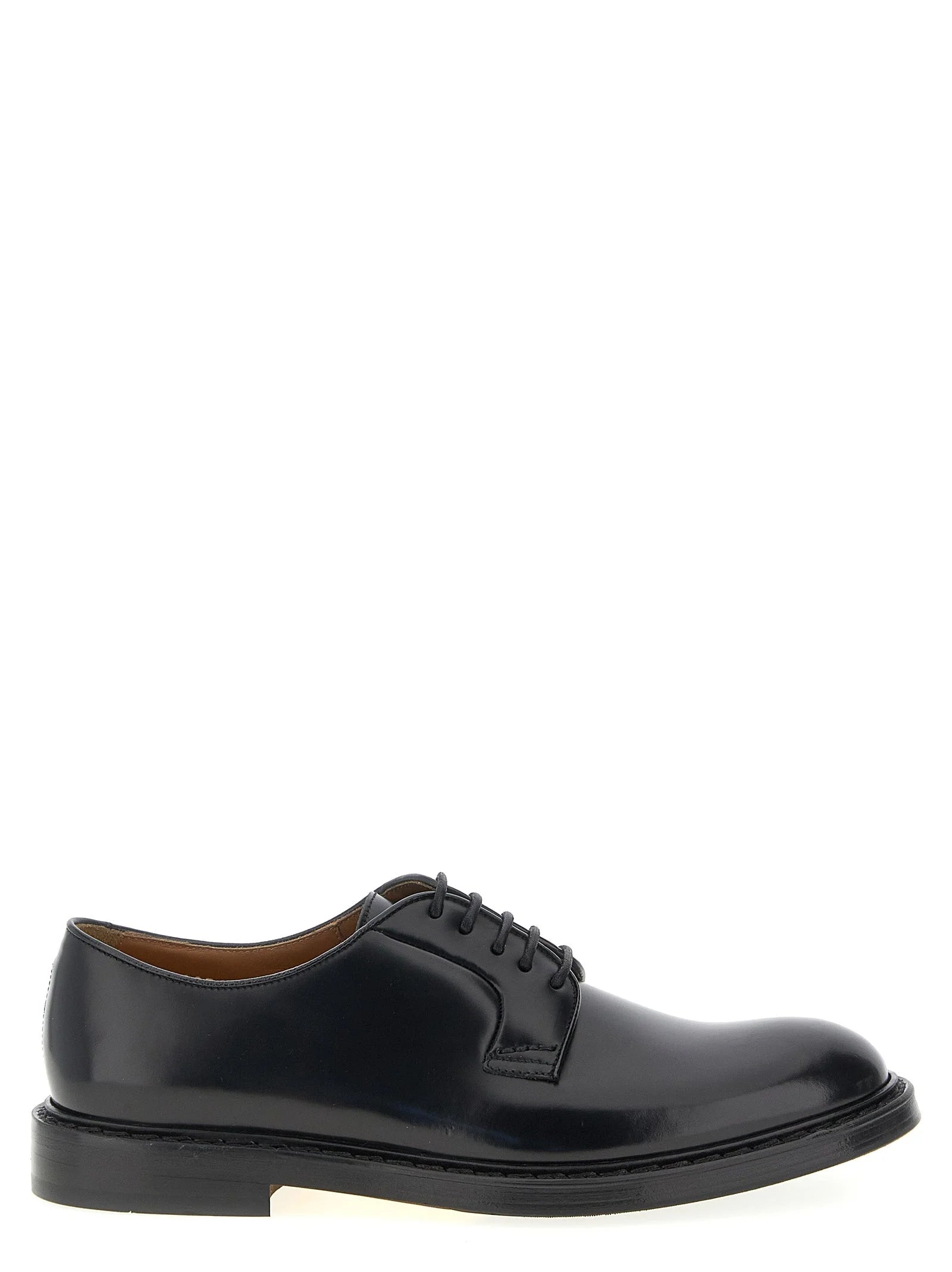 Doucal’s Black Calfskin Oxfords And Derbies