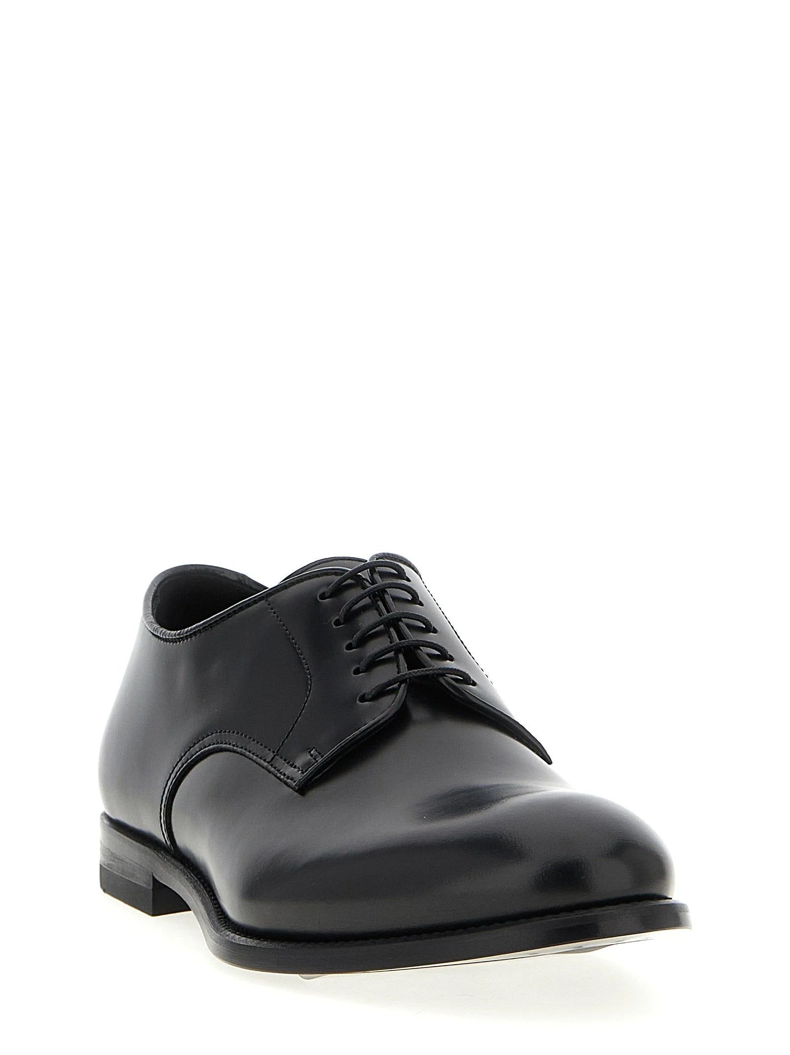 Doucal’s Black Calfskin Oxfords And Derbies