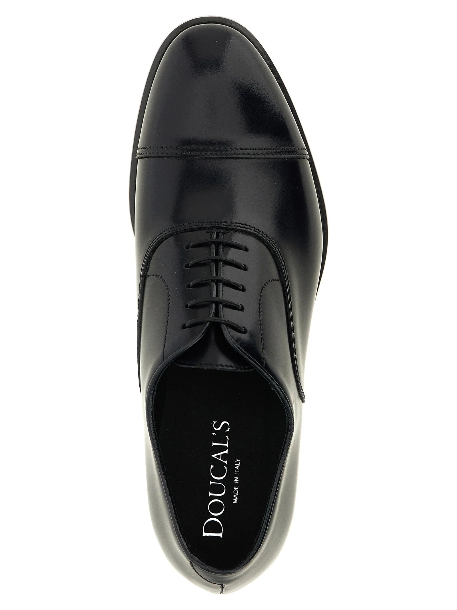 Doucal’s Black Lamb Leather Oxfords And Derbies
