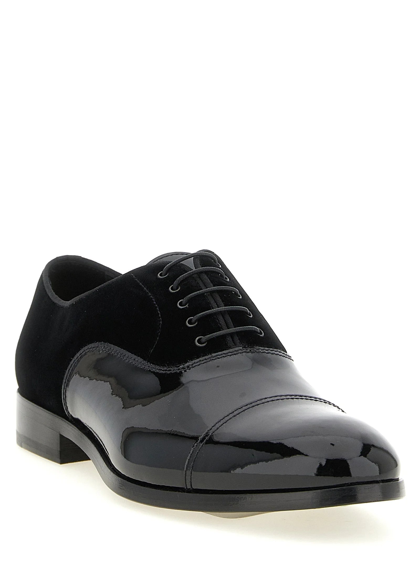 Doucal’s Black Lamb Leather Oxfords And Derbies