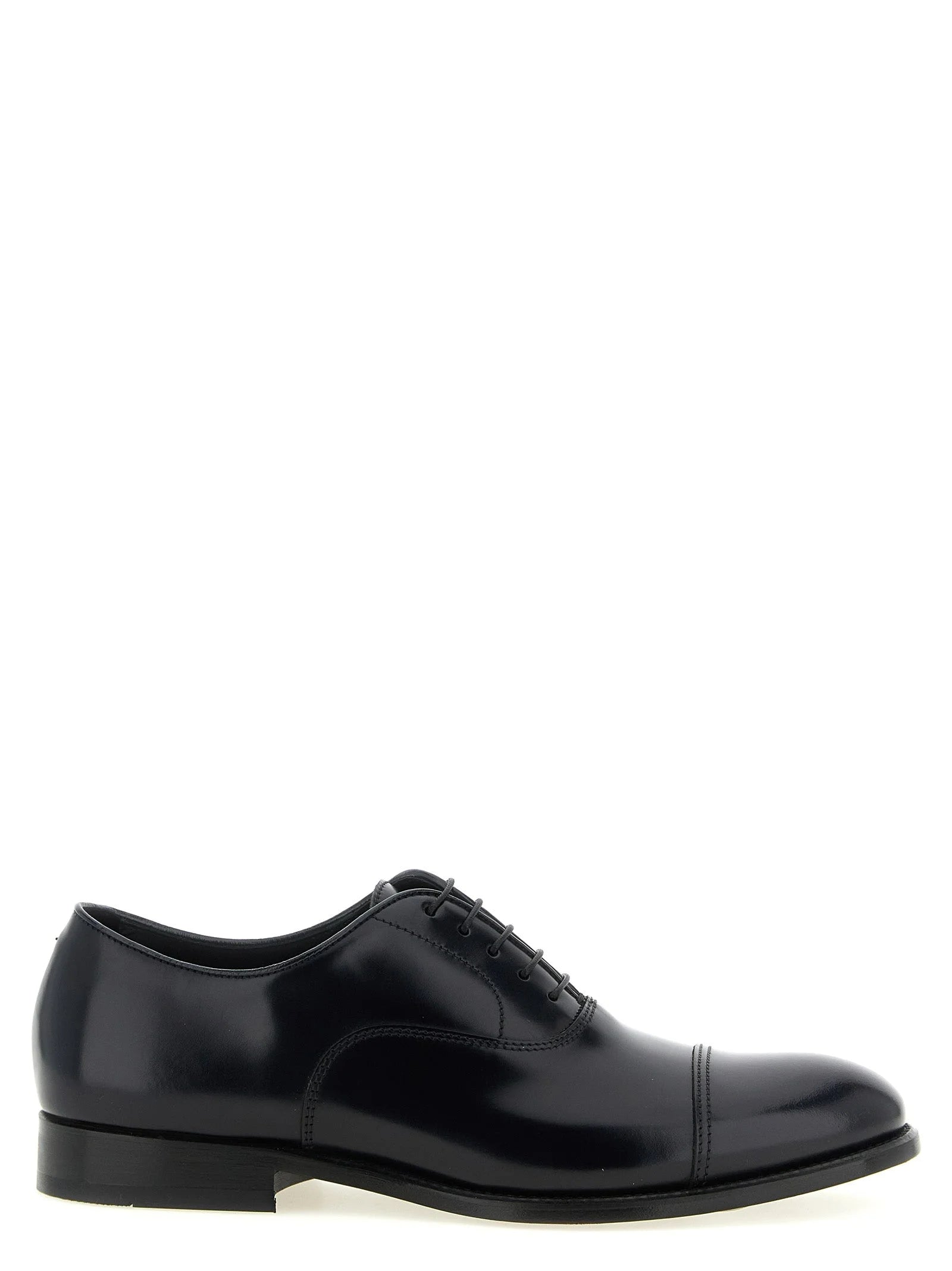 Doucal’s Black Lamb Leather Oxfords And Derbies