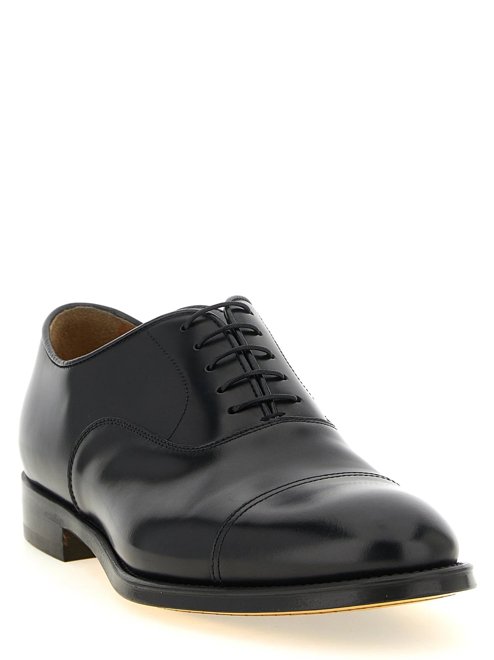 Doucal’s Black Leather Oxfords And Derbies - EU43/US10