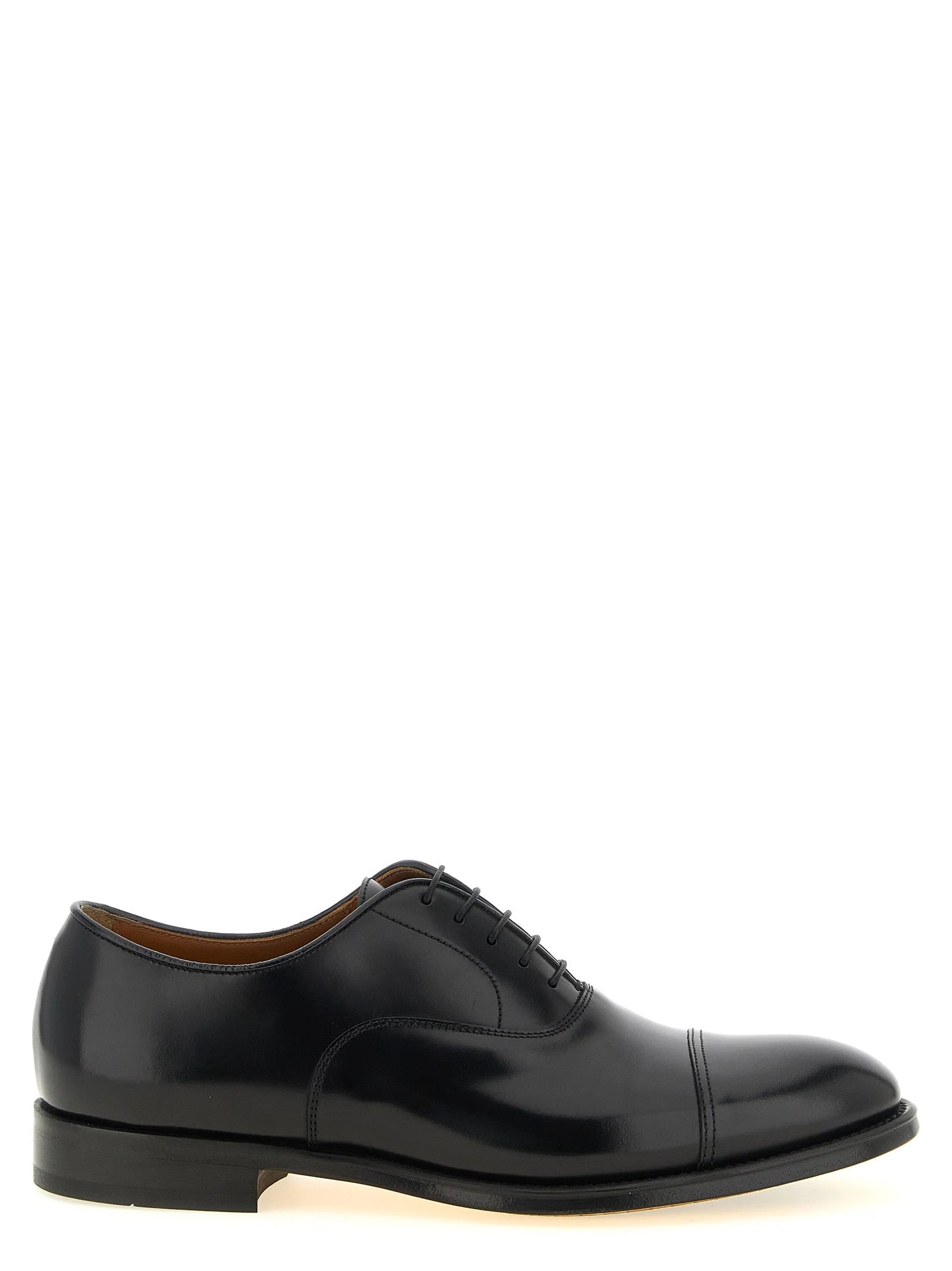 Doucal’s Black Leather Oxfords And Derbies - EU43/US10