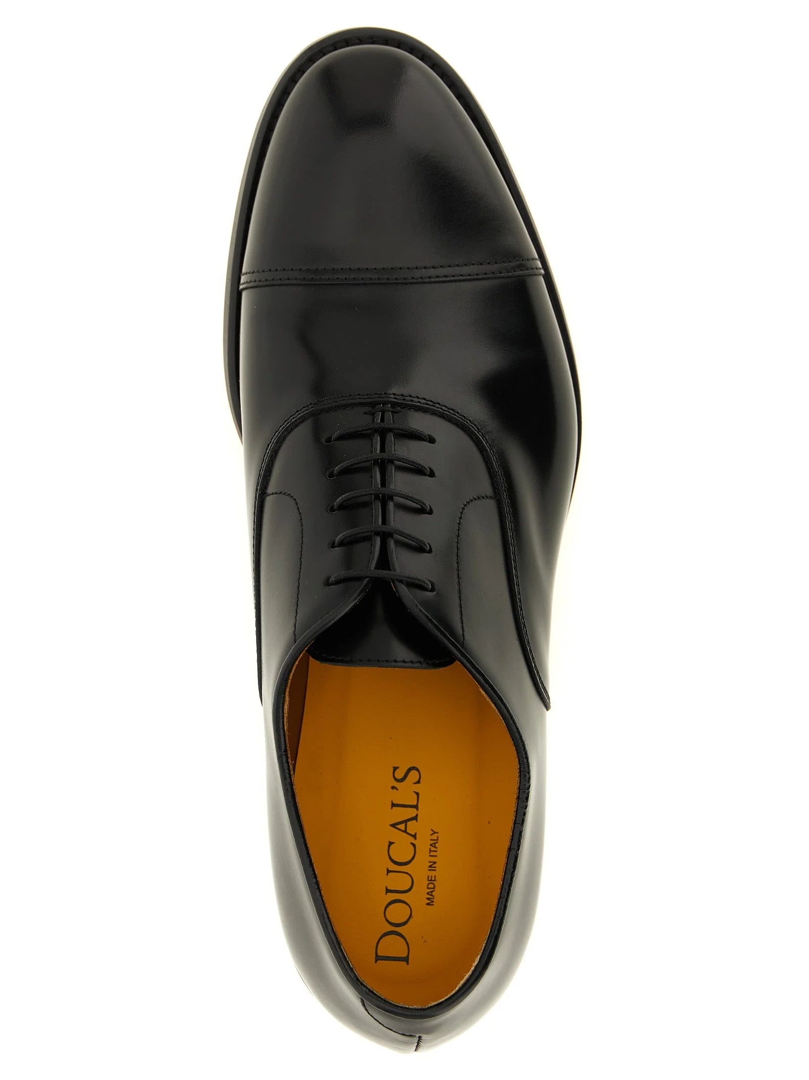 Doucal’s Black Leather Oxfords And Derbies - EU43/US10