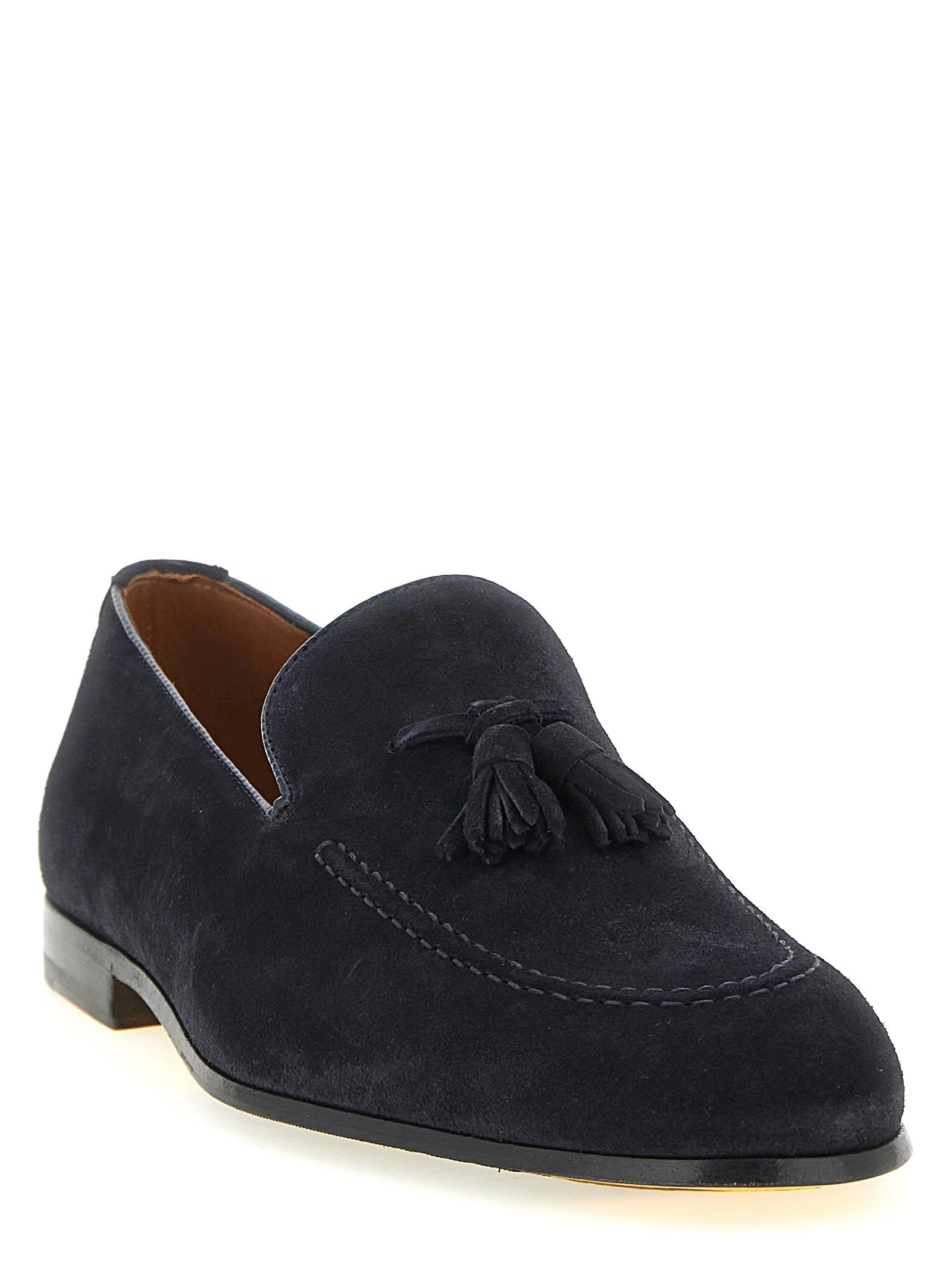 Doucal’s Blue Calfskin Slip-On Loafers - EU44/US11