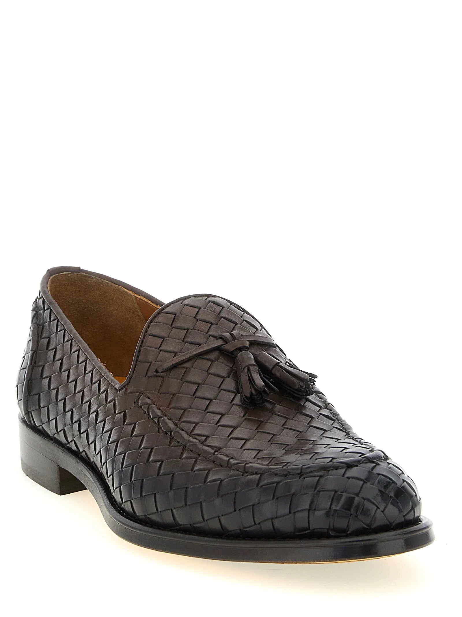 Doucal’s Brown Calfskin Slip-On Loafers