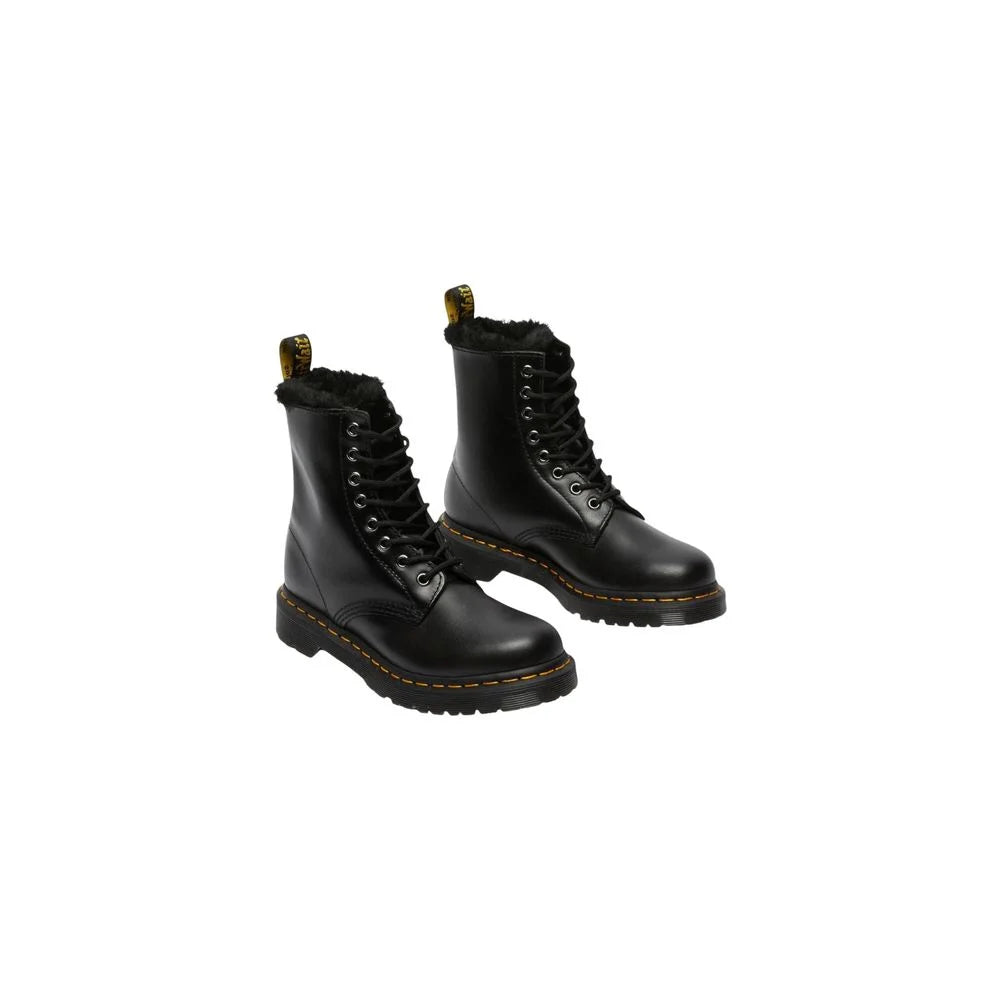 Dr. Martens Black Leather Lace-Up Boots - Csizmák