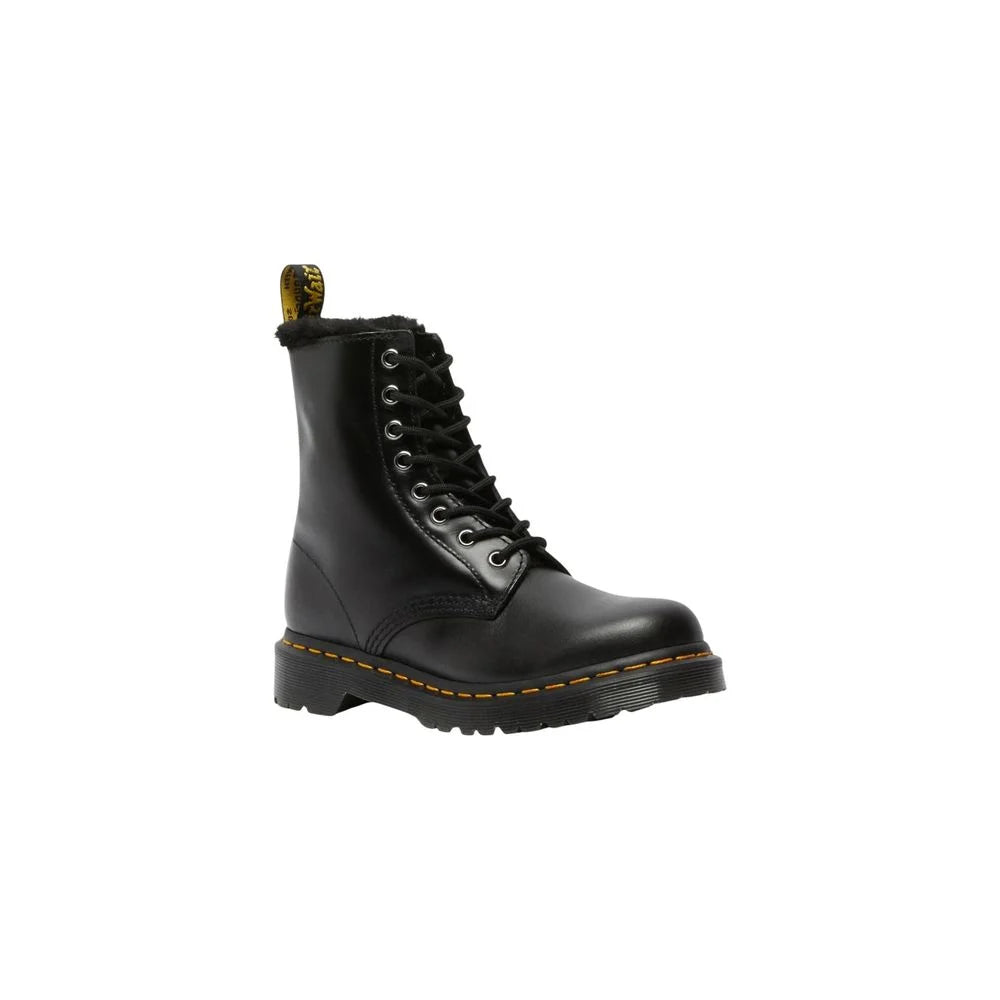 Dr. Martens Black Leather Lace-Up Boots - Csizmák