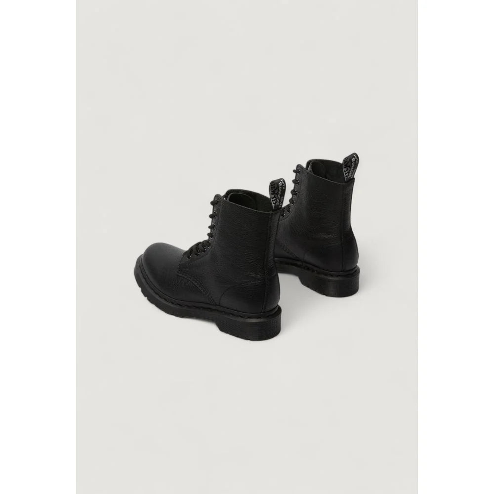 Dr. Martens Černé Kožené Boty s Šňůrkami - Boty