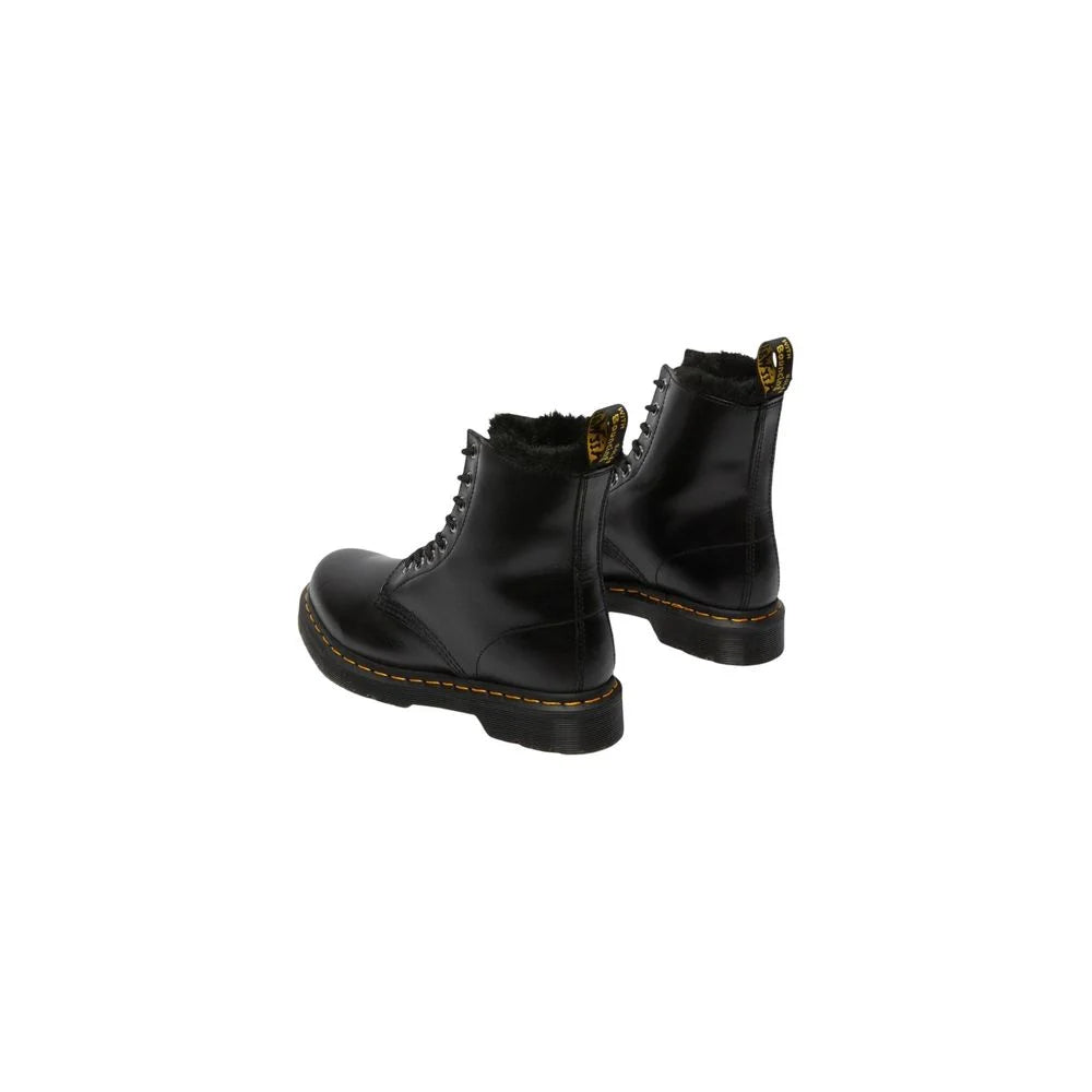 Dr. Martens Black Leather Lace-Up Boots - Csizmák