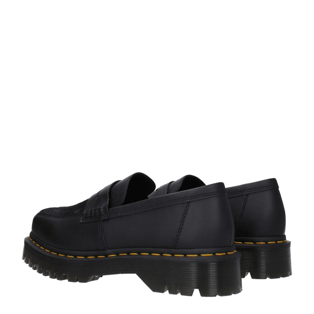 Dr. Martens Black Leather Slip-On Loafers - EU40/US7