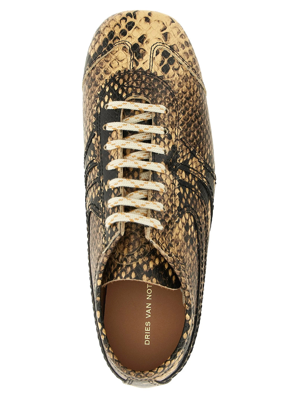 Dries Van Noten Beige Calfskin Low Top Sneakers