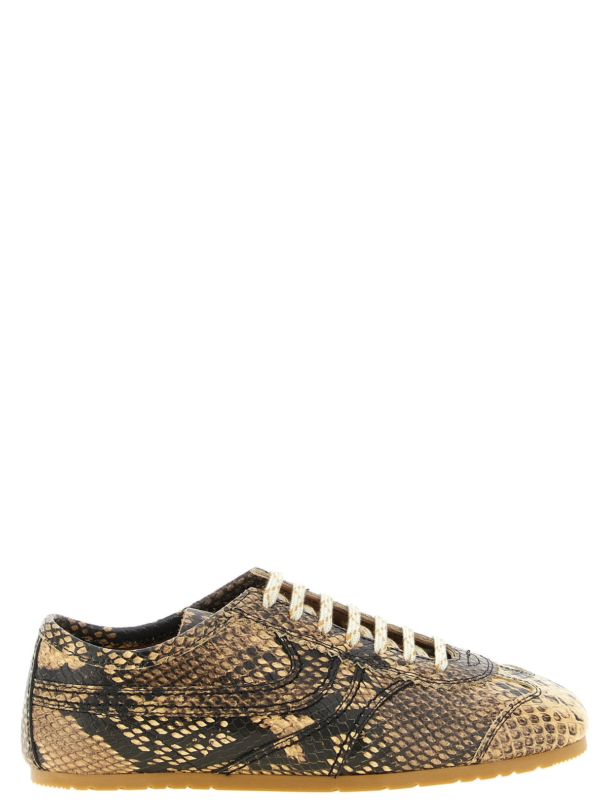 Dries Van Noten Beige Calfskin Low Top Sneakers