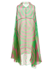 Dries Van Noten Bicolor Silk Midi Dress - S
