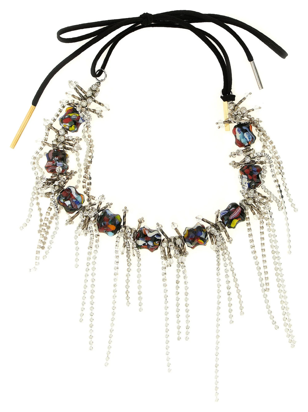 Dries Van Noten Black Glass Necklace - One Size