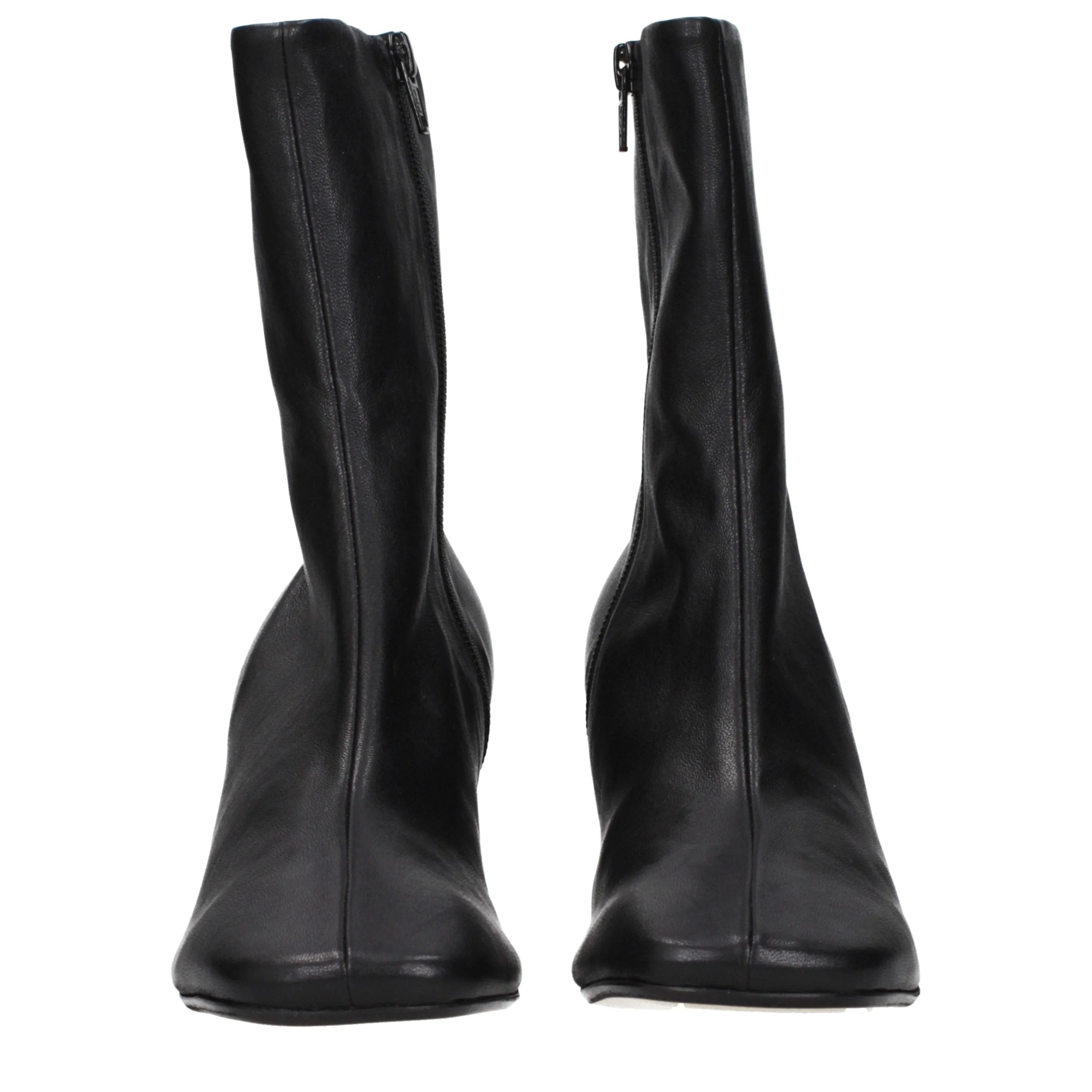 Dries Van Noten Black Leather Ankle Boots