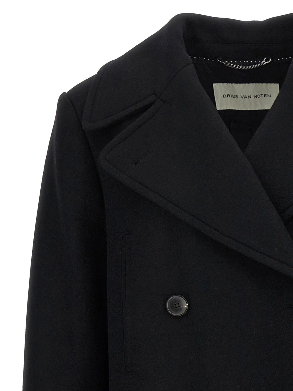 Dries Van Noten Black Wool Coat