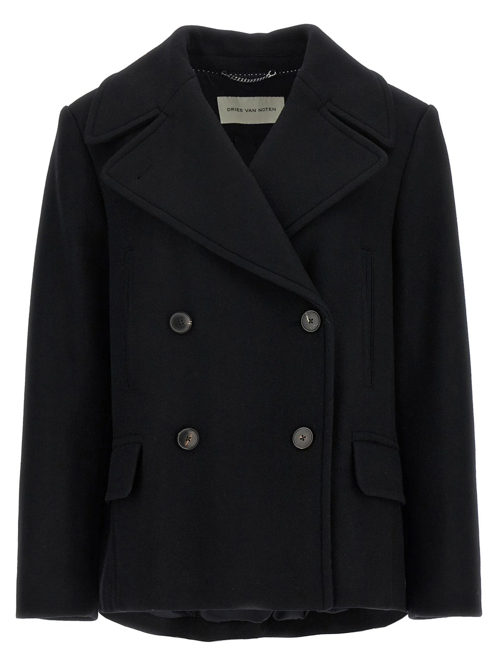 Dries Van Noten Black Wool Coat