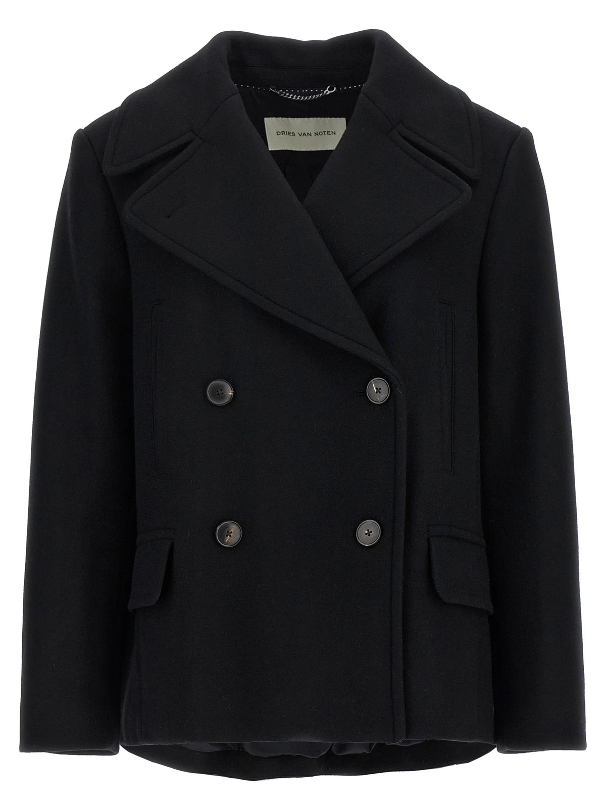 Dries Van Noten Black Wool Coat