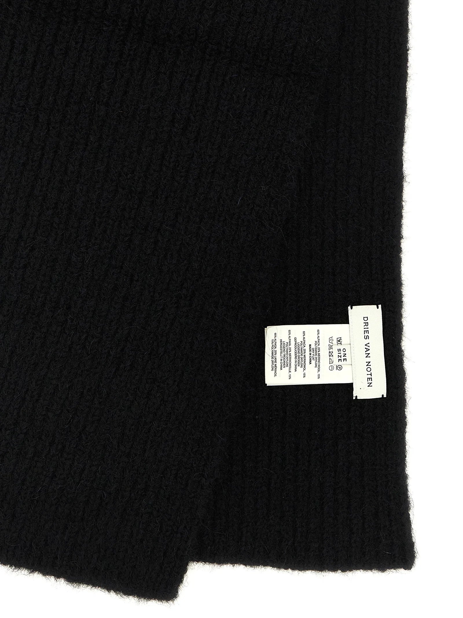 Foulard de lana negro Dries Van Noten