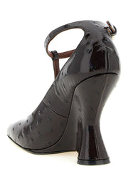 Dries Van Noten Bordeaux Calfskin Wedge Sandals