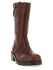 Dries Van Noten Brown Bovine Leather Ankle Boots