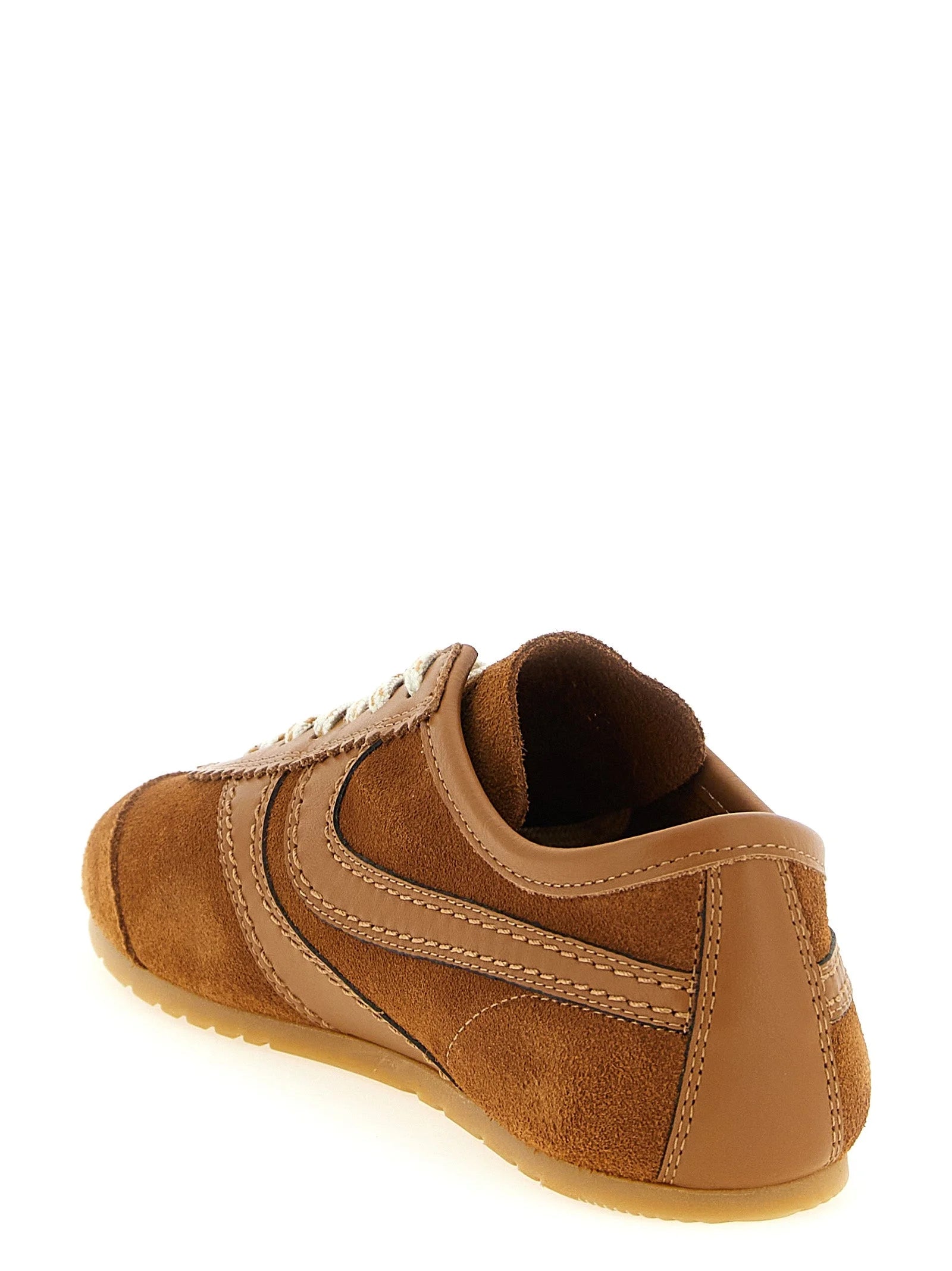 Dries Van Noten Brown Calfskin Low Top Sneakers