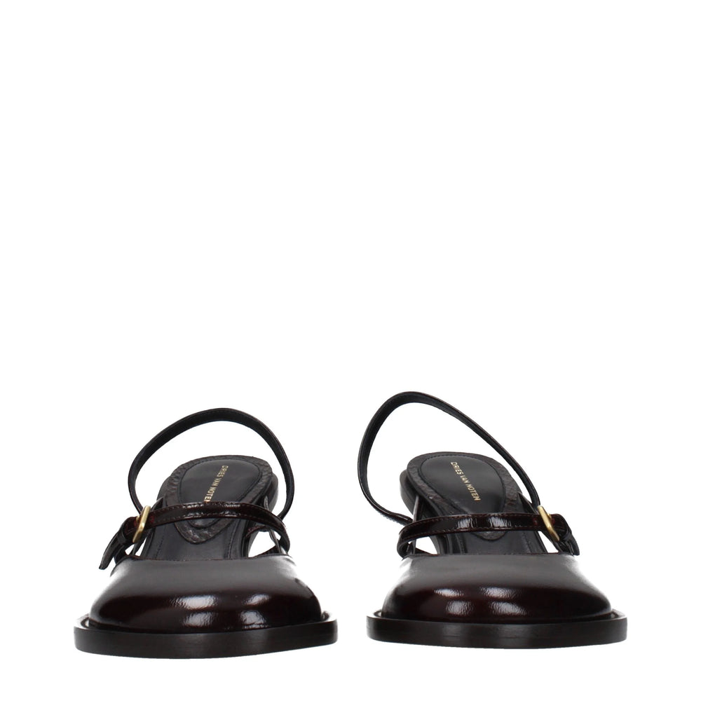Dries Van Noten סנדלי עור חום