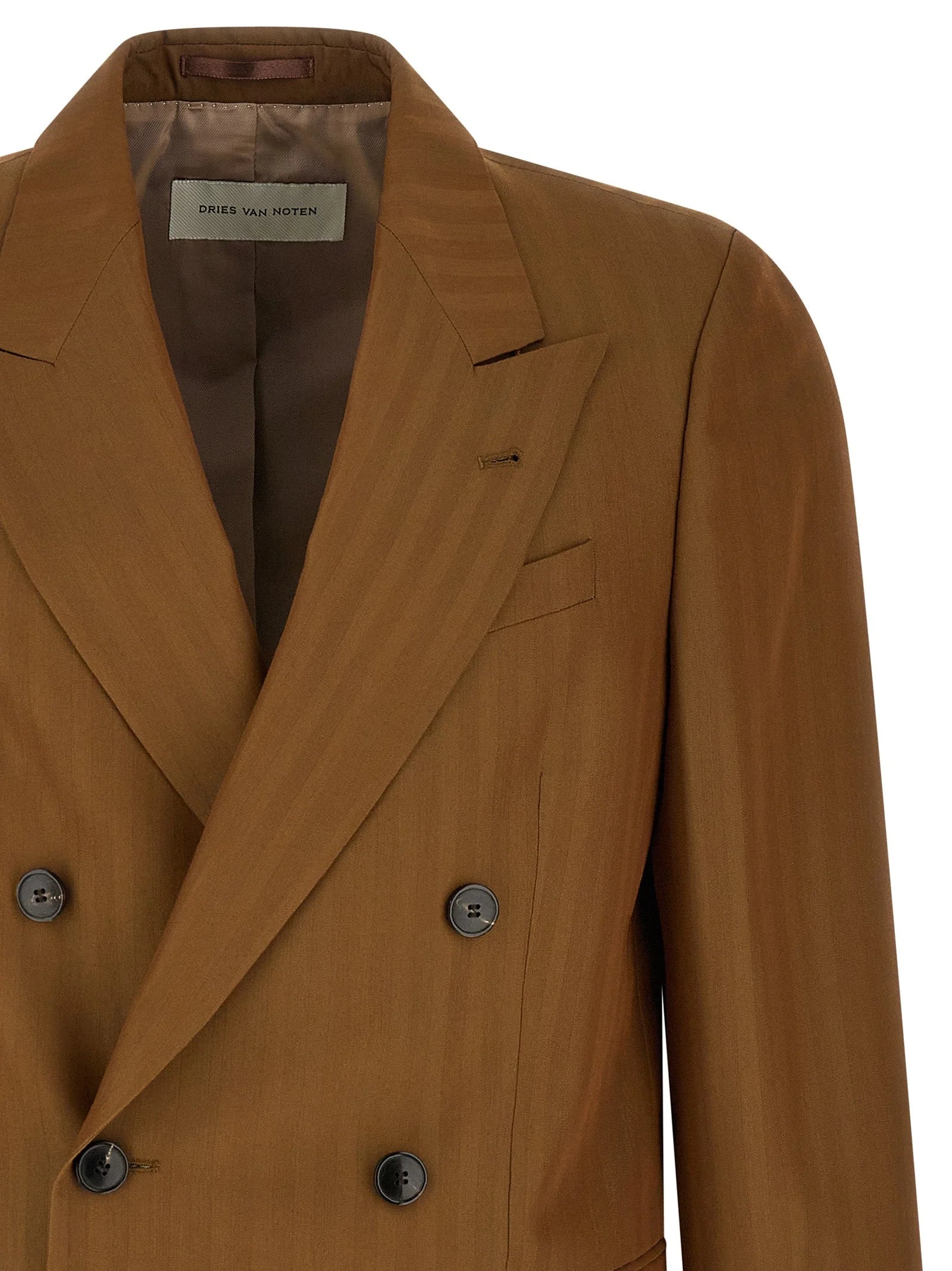 Dries Van Noten Brown Wool Blazer - IT52 | XL