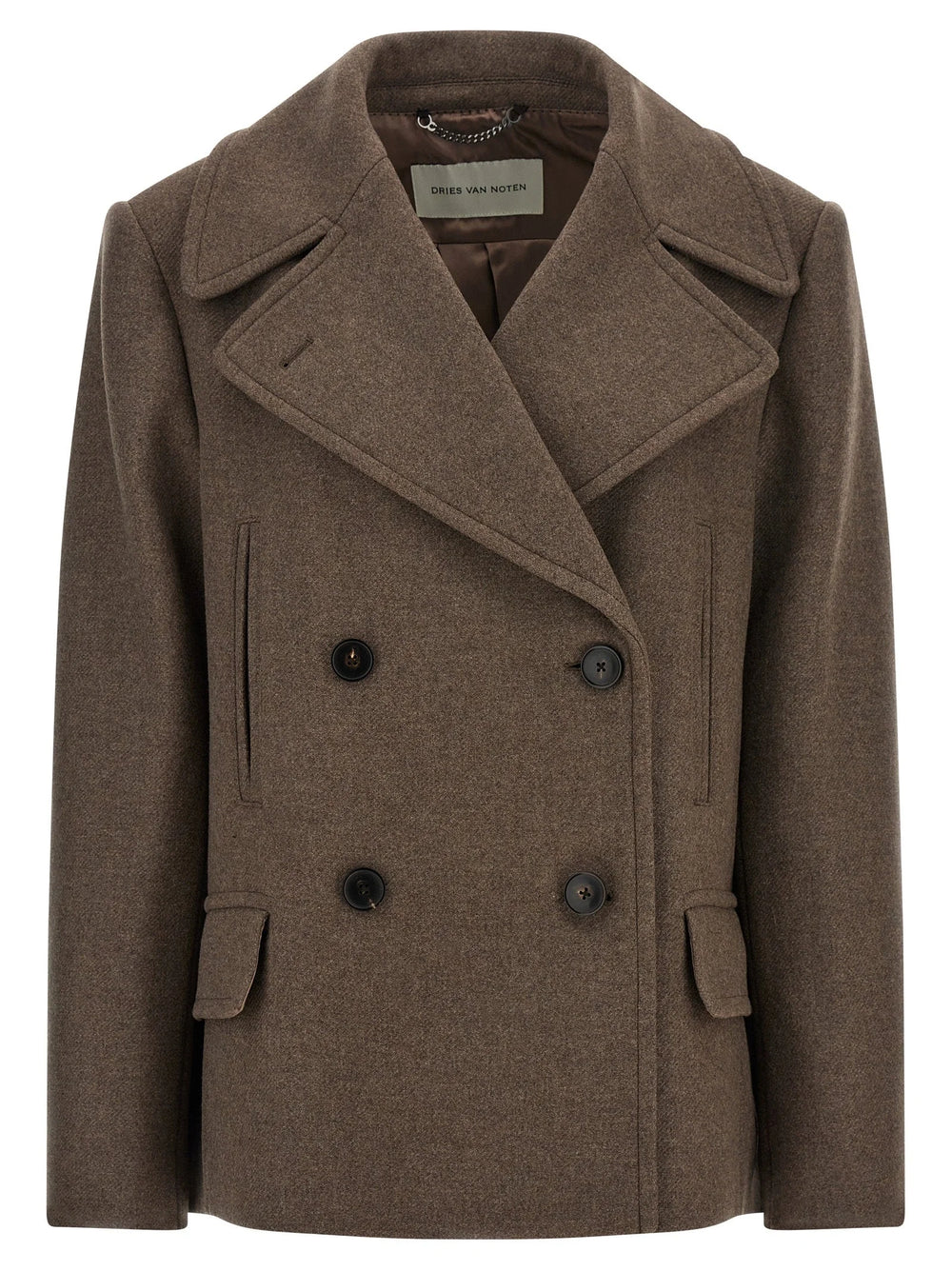Dries Van Noten Brown Wool Coat - XS