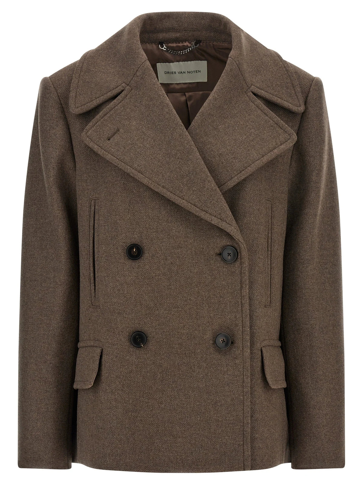 Dries Van Noten Brown Wool Coat - XS