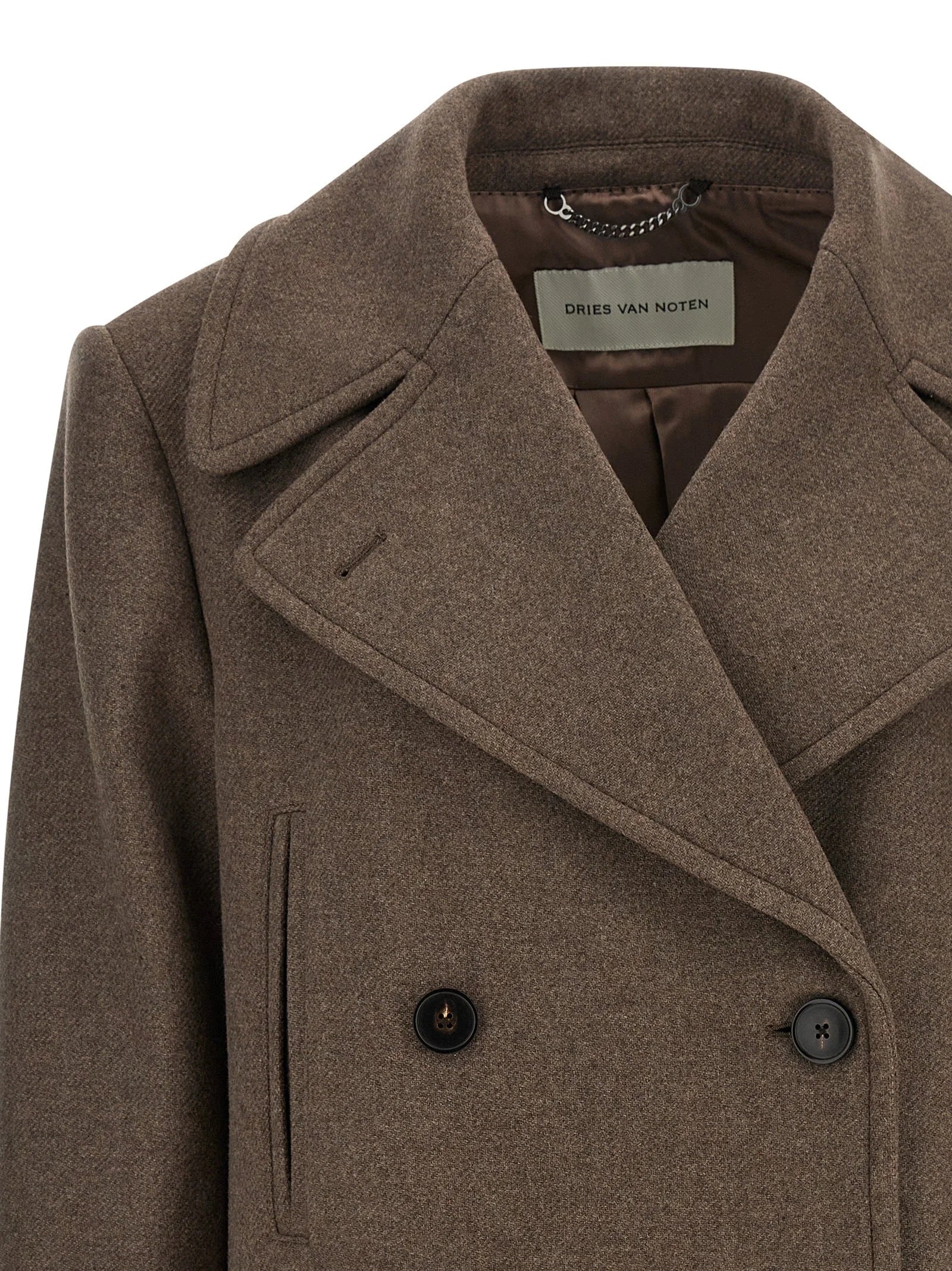 Dries Van Noten Brown Wool Coat - XS