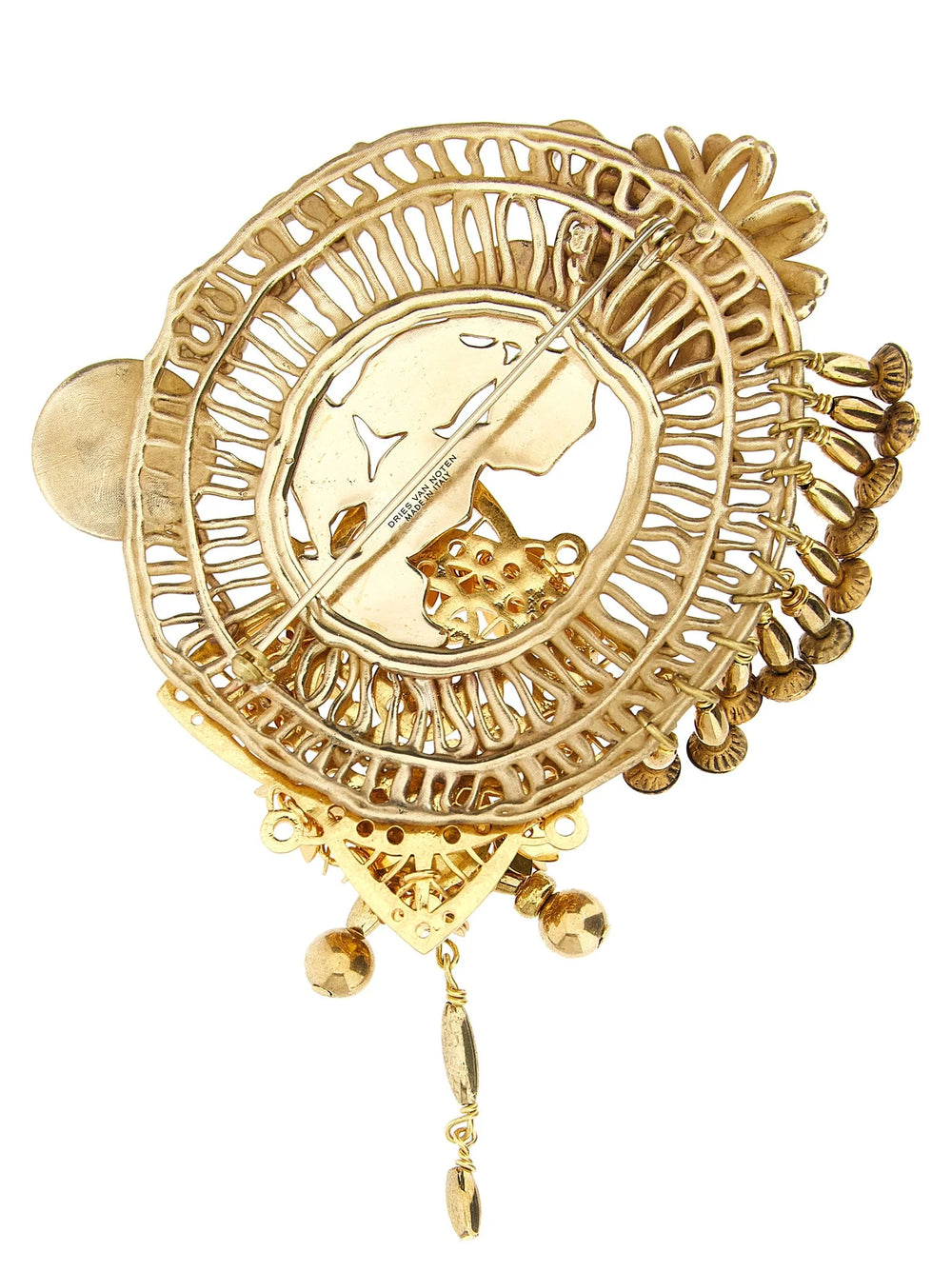 Dries Van Noten Gold Brass Broch